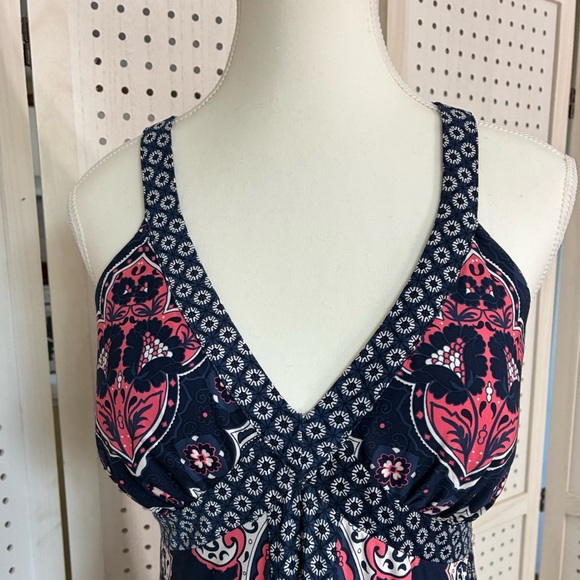 INC Navy and Pink Paisley Maxi Dress. - Picture 4 of 4